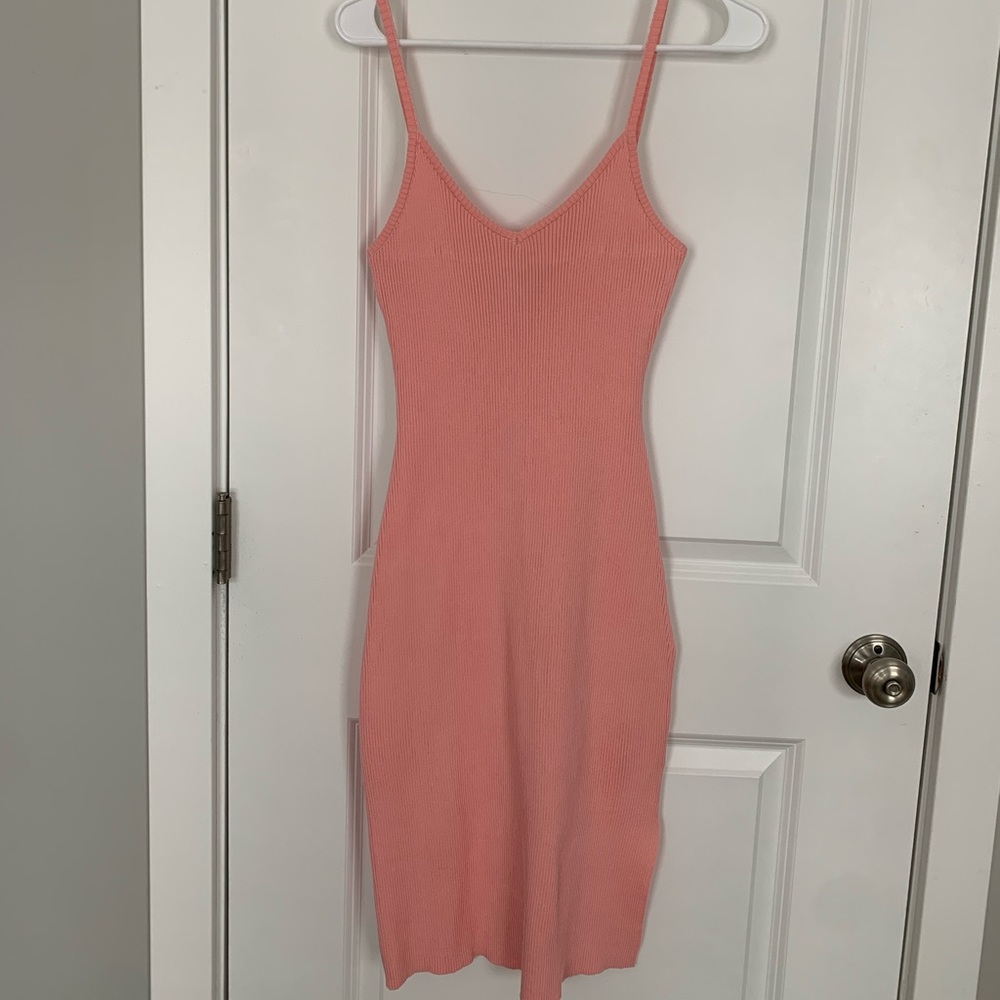 NWT Boutique Pink Ribbed Tank Dress